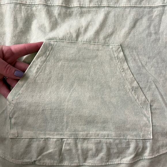 Spirit Jersey NEW Unisex XS/S/M Oversized Acid Dye Hooded Tee Long Sleeve Green - Picture 4 of 8